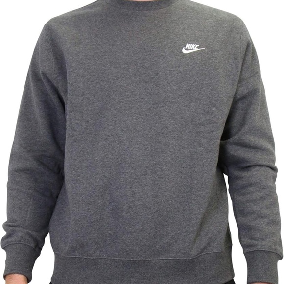 Nike Sportswear Club Fleece Crewneck Sweatshirt Grey Gray Size Large - Picture 2 of 5